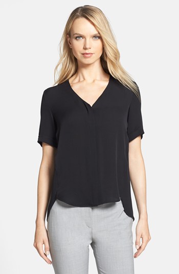 Theory Napala Silk Blouse Black Medium | Where to buy & how to wear