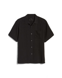 Tommy Bahama Herringbone Short Sleeve Silk Button Up Camp Shirt
