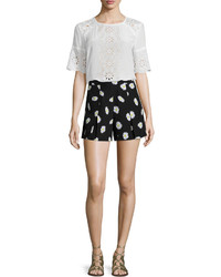 Kate Spade New York Daisy Dot Silk Blend Shorts Black