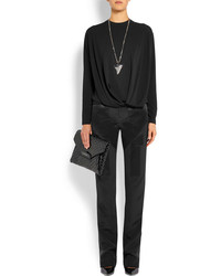 Givenchy Black Silk Cady Pants With Satin Details