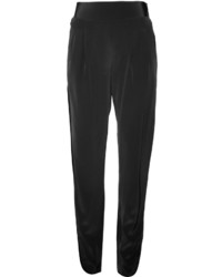 Scoop Slit Side Silk Trouser With Contrast Piping