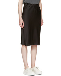 6397 Black Silk Bias Cut Skirt