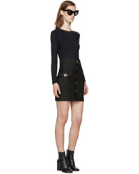 Dsquared2 Black Wool And Silk Blend Lyon Skirt