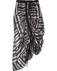 Preen by Thornton Bregazzi Lenora Asymmetric Silk Blend Lam Skirt Black