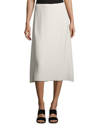 Eileen Fisher Silk Georgette Crepe Faux Wrap Skirt