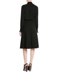Alexander McQueen Zipped Virgin Wool Skirt With Silk