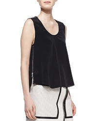 Richard Chai Andrew Marc X Trapeze Silk And Leather Tank