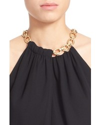 Diane von Furstenberg Aubrey 2 Chain Collar Sleeveless Silk Top