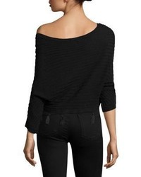 L'Agence Alisia Tassel Sweater One Shoulder Top