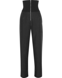 The Range Liquid Ribbed Stretch Jersey And Washed Satin Straight Leg Pants