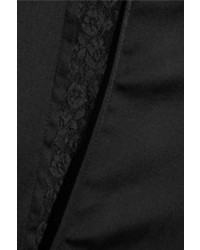 Prada Lace Paneled Silk Dress Black