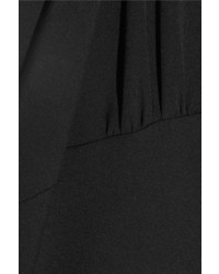 The Row Santi Lace Trimmed Silk Crepe Dress Black