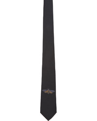 Alexander McQueen Black Silk Moth Tie