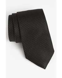 David Donahue Woven Silk Tie Black Regular