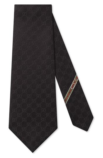 gucci fedra silk jacquard tie