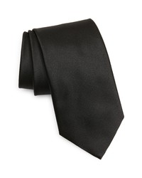 Zegna Solid Silk Evening Tie In Black Solid At Nordstrom
