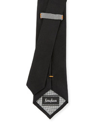 Neiman Marcus Solid Silk Tie Black