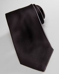 Stefano Ricci Solid Silk Tie Black