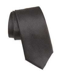 Canali Solid Silk Tie In Black At Nordstrom