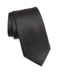 Men's Charcoal Suit, Black Dress Shirt, Black Silk Tie | Lookastic