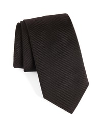 David Donahue Stripe Silk Tie In Black At Nordstrom