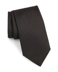 David Donahue Textured Black Silk Tie