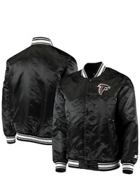 STARTE R Black Atlanta Falcons Locker Room Satin Varsity Full Snap Jacket At Nordstrom