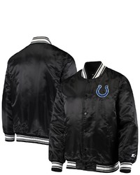 STARTE R Black Indianapolis Colts Locker Room Satin Varsity Full Snap Jacket At Nordstrom
