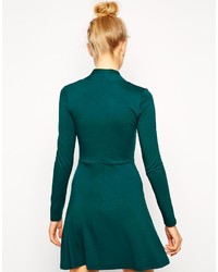 Asos Collection Skater Dress With Pussy Bow And Long Sleeves