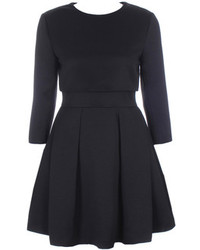 Choies Black 34 Skater Dress With Overlay