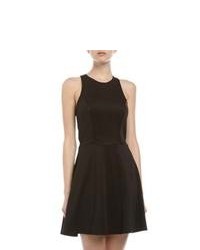 Casual Couture Fit And Flare Racer Back Dress Black