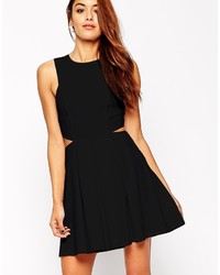 Asos Collection Skater Dress In Texture With Cut Out Side