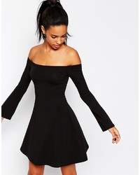 Asos Collection Skater Dress With Seamed Detail And Flared Sleeves