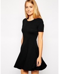 Asos Collection Skater Dress With Textured Seam Detail And Short Sleeves