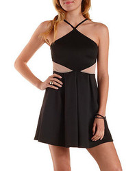 Charlotte Russe Crossover Mesh Cut Out Skater Dress