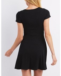 Charlotte Russe Cut Out Ribbed Skater Dress