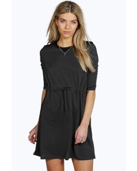 Boohoo Hayley Tie Waist 34 Sleeve Skater Dress