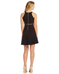 Honey And Rosie Sleeveless High Neckline Illusion Skater Dress