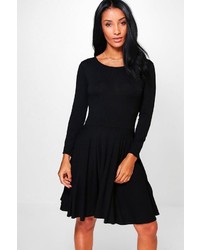 Boohoo Jade Long Sleeve Skater Dress