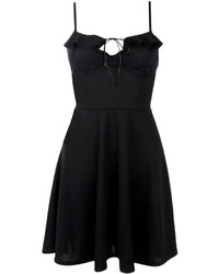 Boohoo Jinny Frill Lace Cup Strappy Skater Dress