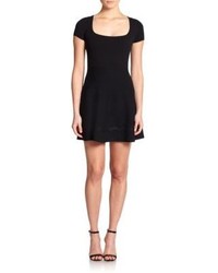 RED Valentino Lace Trim Fit And Flare Knit Dress