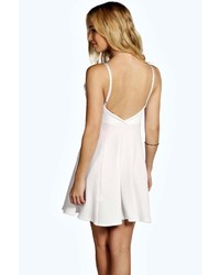 Boohoo Lisa Zip Detail Skater Dress