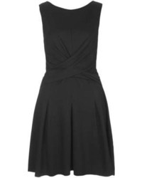 Topshop Ponte Skater Dress With Twist Detail To The Front And V Cut Back Fitted To The Waist With Zip Fastening At The Back 66% Viscose 30% Nylon 4% Elastane Machine Washable