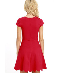 LuLu*s Proof Of Perfection Red Skater Dress