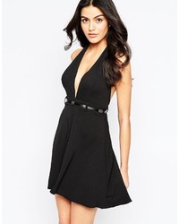 Oh My Love Skater Dress With Deep Plunge