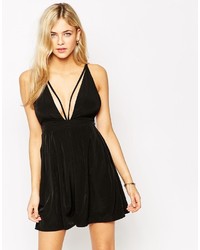 Oh My Love Skater Dress With Strap Detail