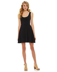 Angie Solid Knit Flared Skater Dress