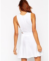 Asos Tall Skater Dress In Texture With Cut Out Sides