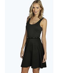 Boohoo Tall Steph Belted Skater Dress