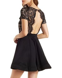 Charlotte Russe Plunging Lace Skater Dress